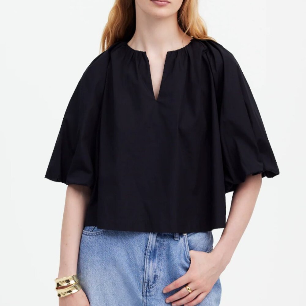 NWT Madewell Bubble Sleeve Top in Poplin